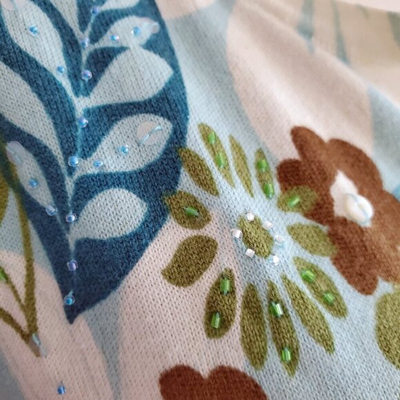 Alfred Dunner Sequin Embellished Floral Sweater Size L - Picture 7 of 15